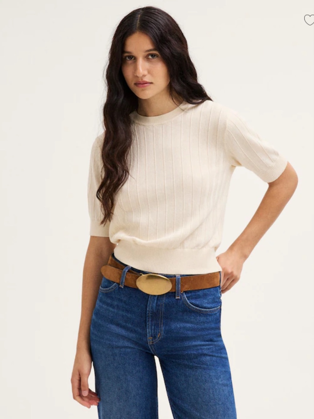 Madewell Pointelle-Stitch Crewneck Sweater Tee - canvas